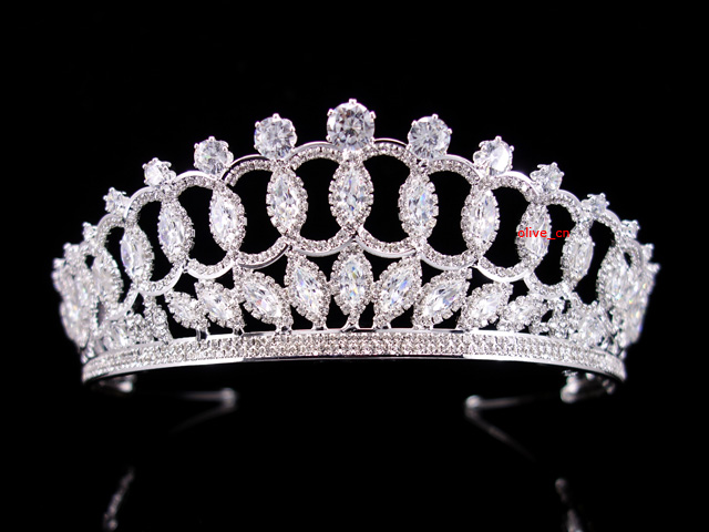 8cm High Luxury Adult Gold Crystal Wedding Bridal Party Pageant Prom Tiara Crown