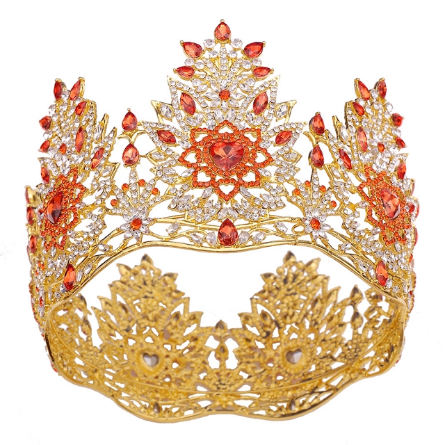 11.6cm Tall Orange Crystal Beauty Pageant Contest Queen  display picture 1