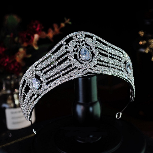 6cm Tall CZ Crystal Wedding Bridal Queen Princess Prom Tiara  display picture 2